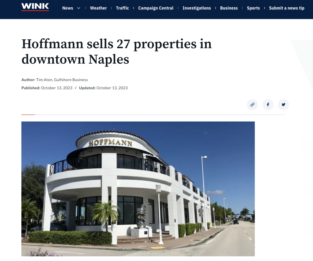 Hoffmann sells 27 properties in downtown Naples